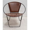 Genuine Leather Round Shape Classic Design Chair